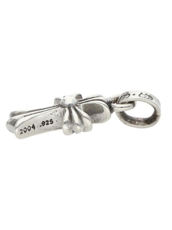 Chrome Hearts Sterling Silver Safety Pin Baby Fat Cross  Chrome Hearts Crs Bbyfat Baby Fat Charm Silver Necklace Top